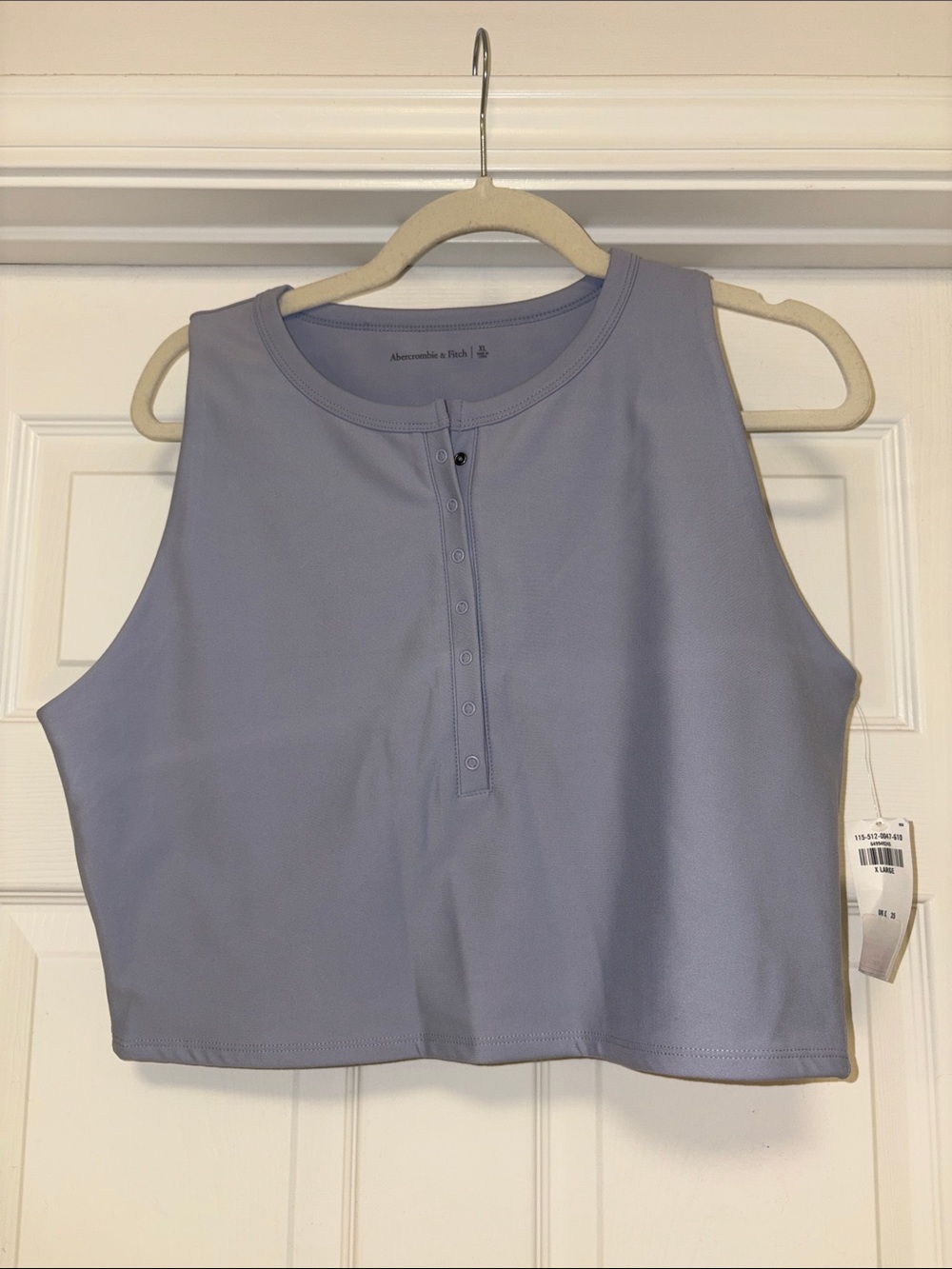 Abercrombie & Fitch Light Lavender Henley Crop Top